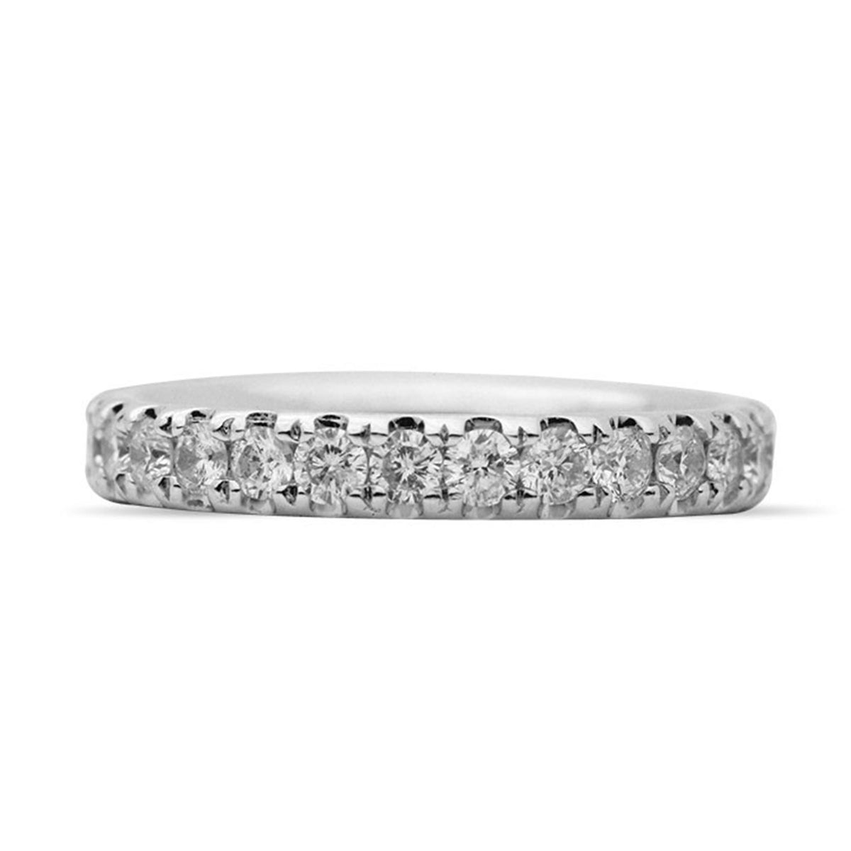 18K White Gold Eternity Band with 2.60cttw Round Natural Diamonds - Size 5