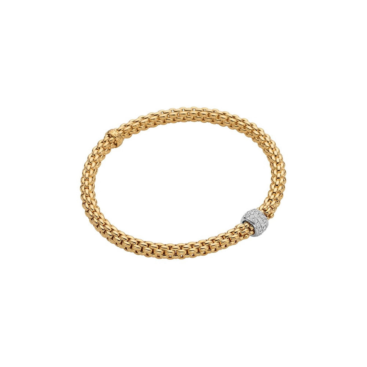 18K Yellow Gold Bracelet with .29cttw Diamond Rondel