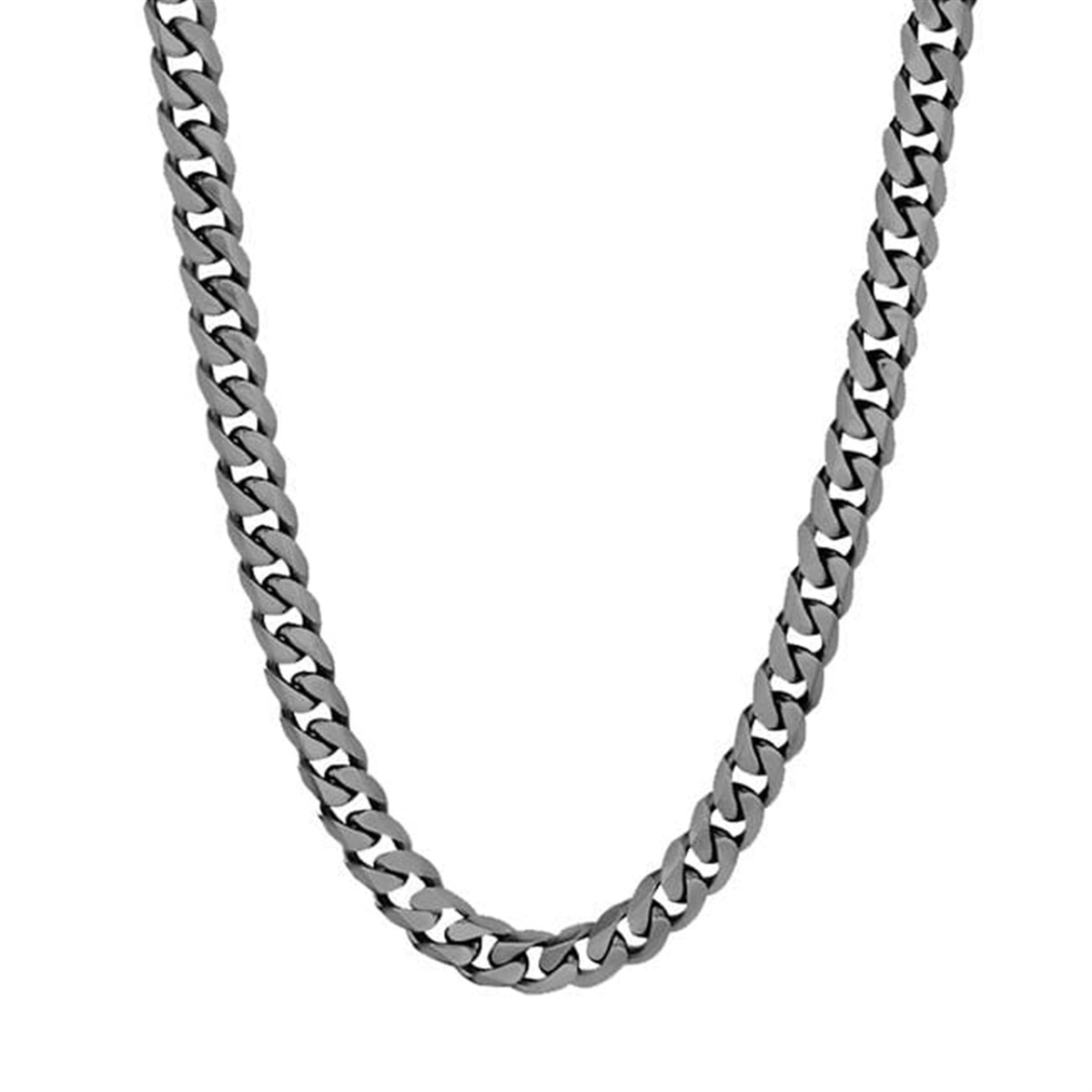 Italgem Steel 7.7mm 22" Matte Black Cuban Link Chain