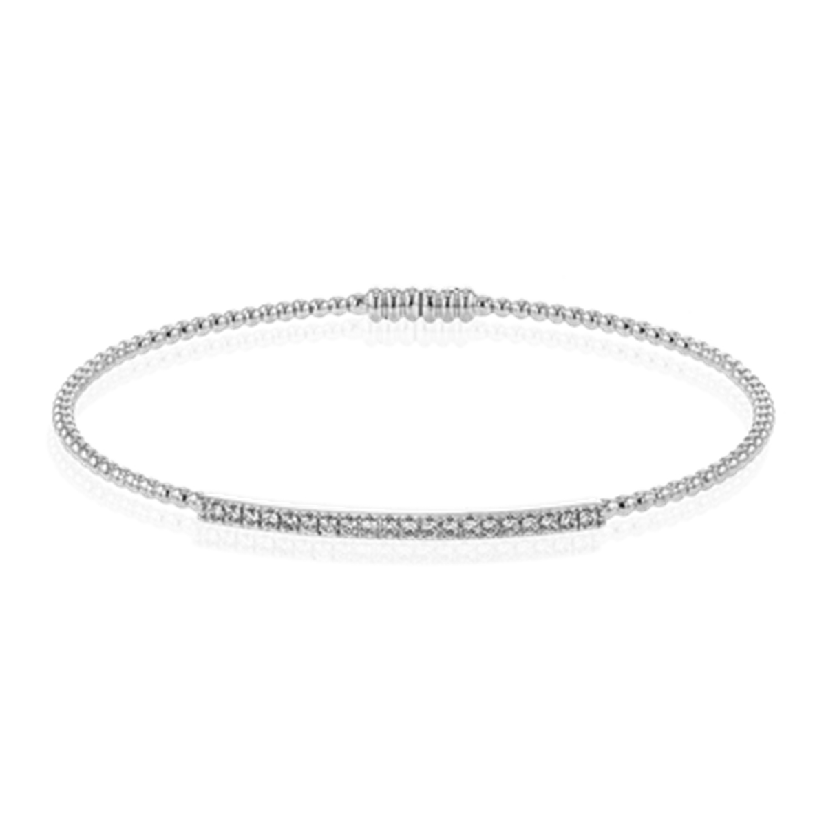 Simon G 18Kt White Gold Bangle Bracelet With 0.26cttw Natural Diamonds