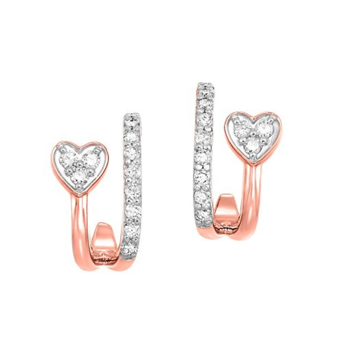 10Kt Rose Gold Drop Earrings 0.25cttw Natural Diamonds