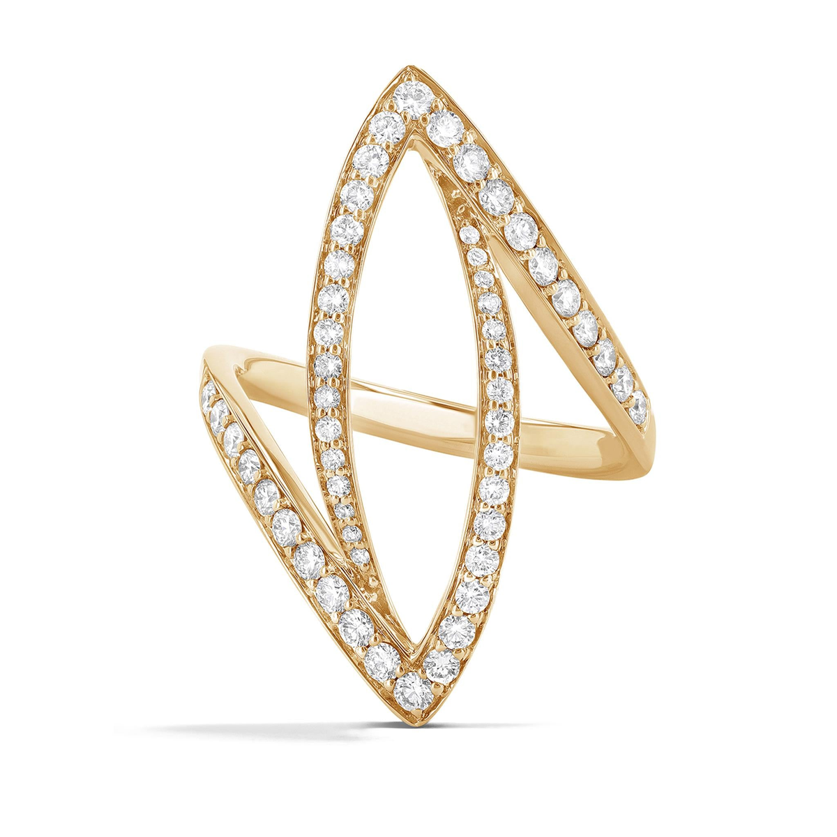 Lasker Couture 18Kt Yellow Gold Duchess Seamless Flow Ring With .75cttw Natural Diamonds