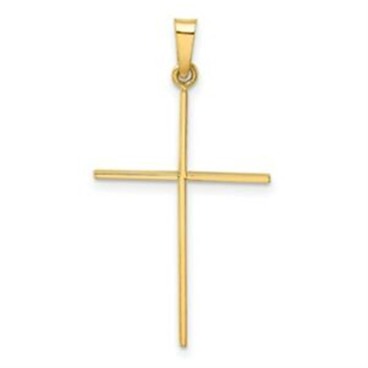 14K Yellow Gold Stick Cross Pendant