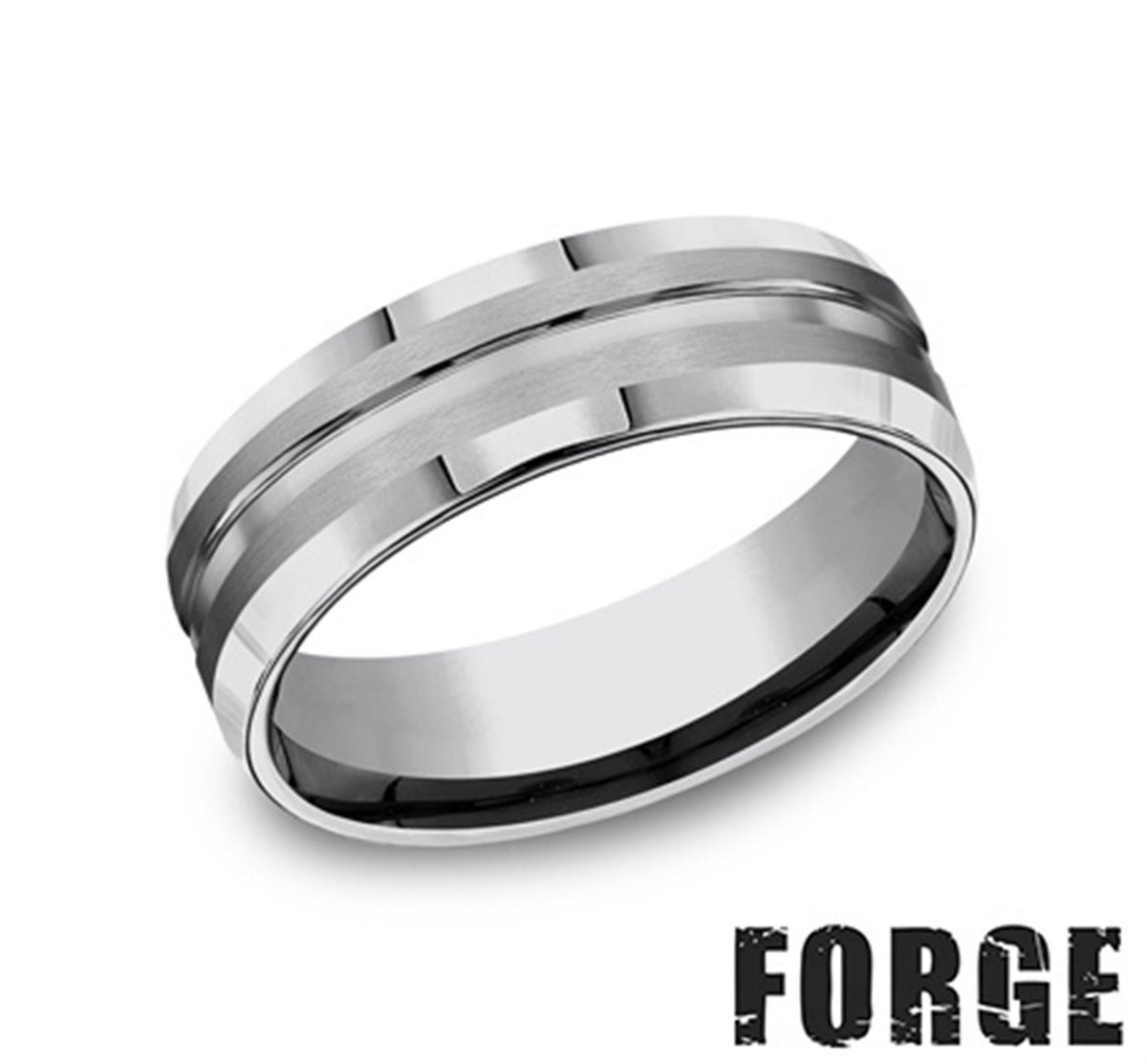 Center Cut Tungsten Band With Beveled Edge