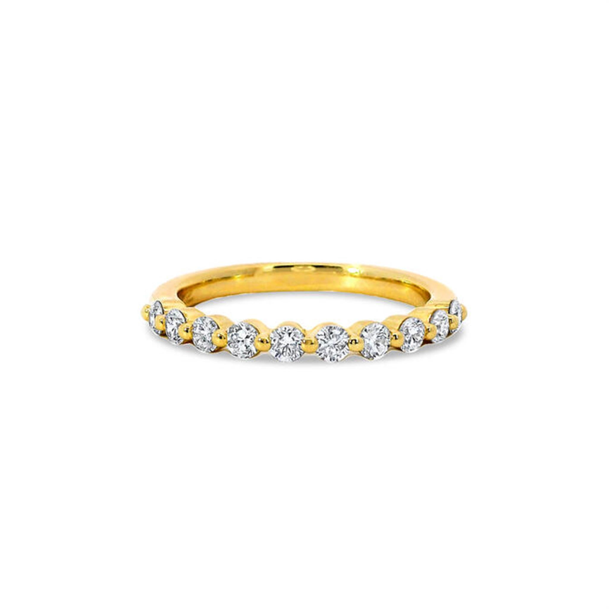 14Kt Yellow Gold Prong Set Wedding Ring With 0.75cttw Natural Diamonds