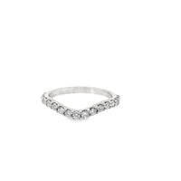 14Kt White Gold Classic Curved Band With .25cttw Natural Diamonds