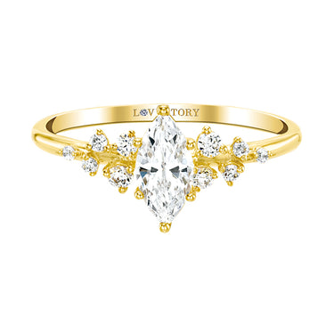 14Kt Yellow Gold Splash .70ct Marquise Center Diamond & .15cttw Diamond Accent Engagement Ring