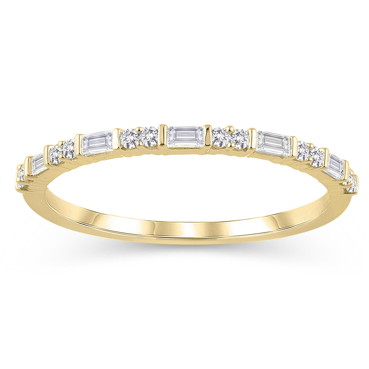 14Kt Yellow Gold Stackable Wedding Ring With 0.20cttw Natural Diamonds