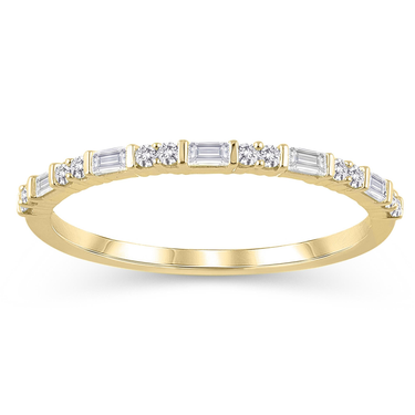 14Kt Yellow Gold Stackable Wedding Ring With .20cttw Natural Diamonds