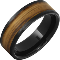 Ceramic Black Wood Inlay Band