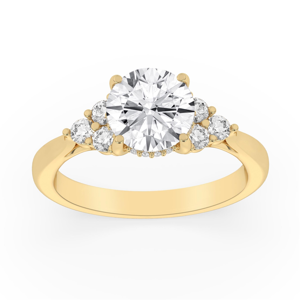 Lasker's Big Rocks 14Kt Yellow Gold Ring With Lab-Grown Center Diamond