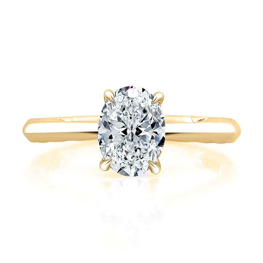 A. Jaffe Hidden Halo Solitaire Engagement Ring in 14K Yellow Gold