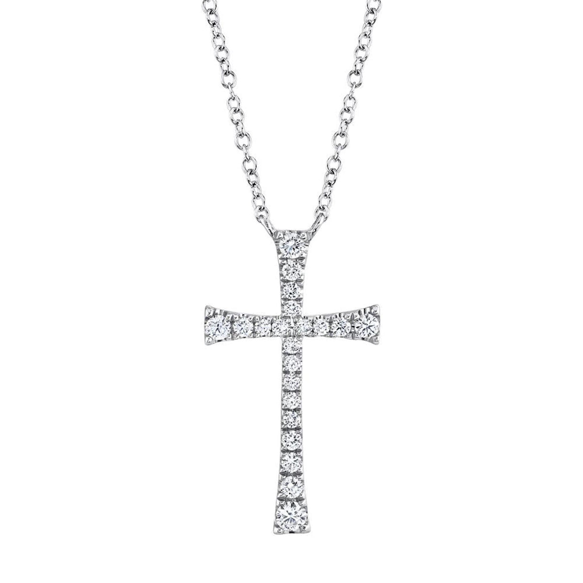 Shy Creation Gold Classic Diamond Cross Necklace