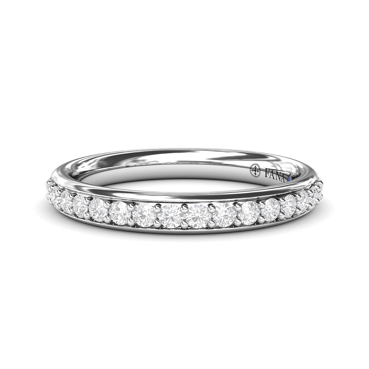 14Kt White Gold Channel Set Wedding Ring With 0.32cttw Natural Diamonds