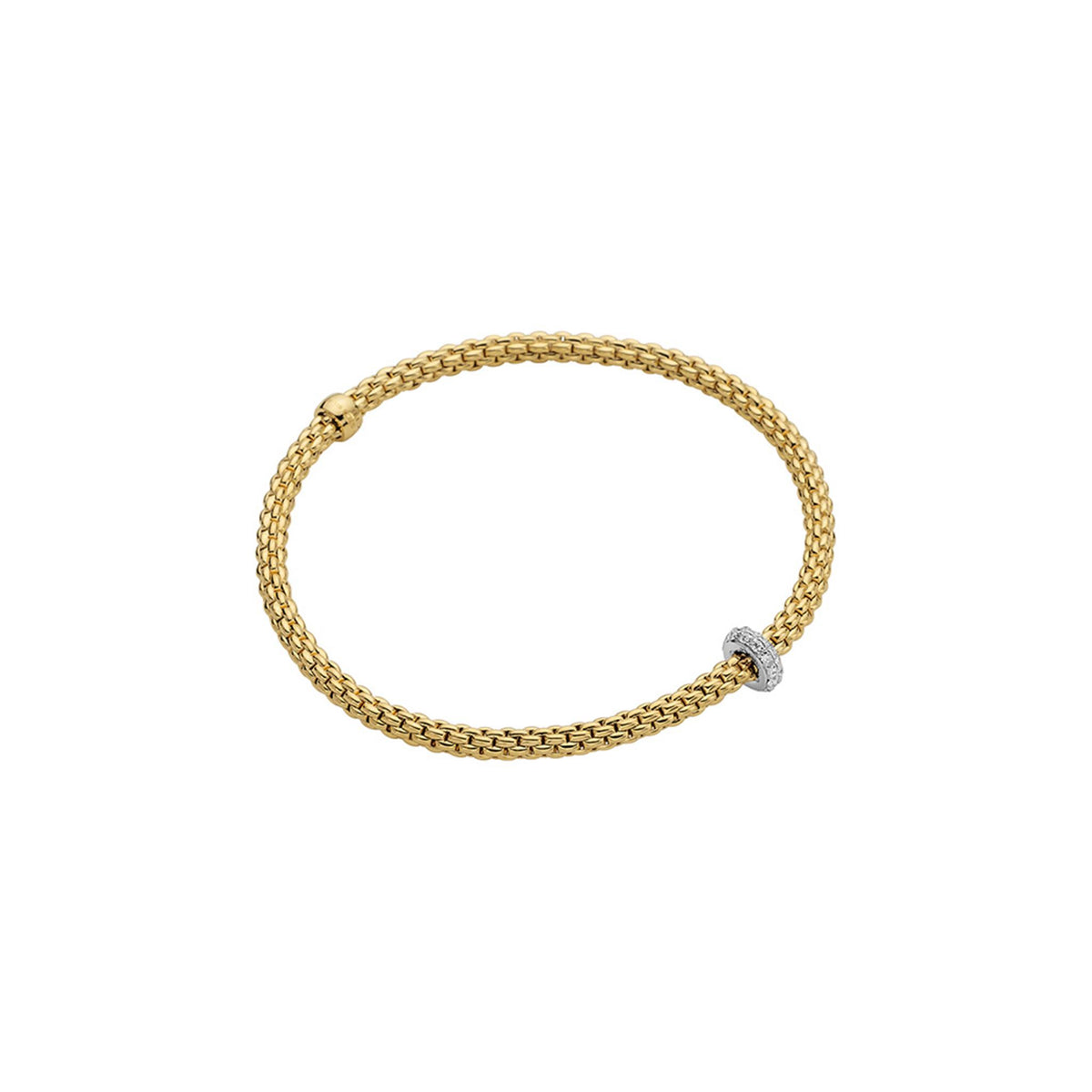 FOPE 18Kt Yellow & White Italian Gold PRIMA  Flex-It Link Bracelet