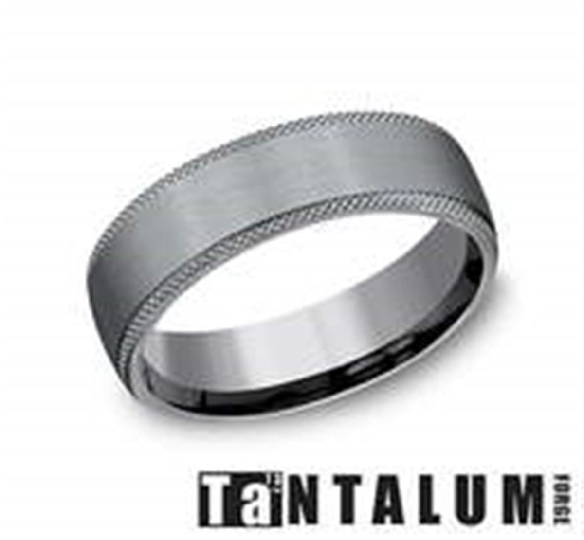 6.5mmTantalum Band with Knurled Edge and Satin Finish Cente