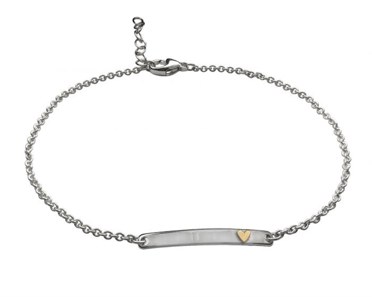 E.L. Designs Sterling Silver  Gold Heart Anklet