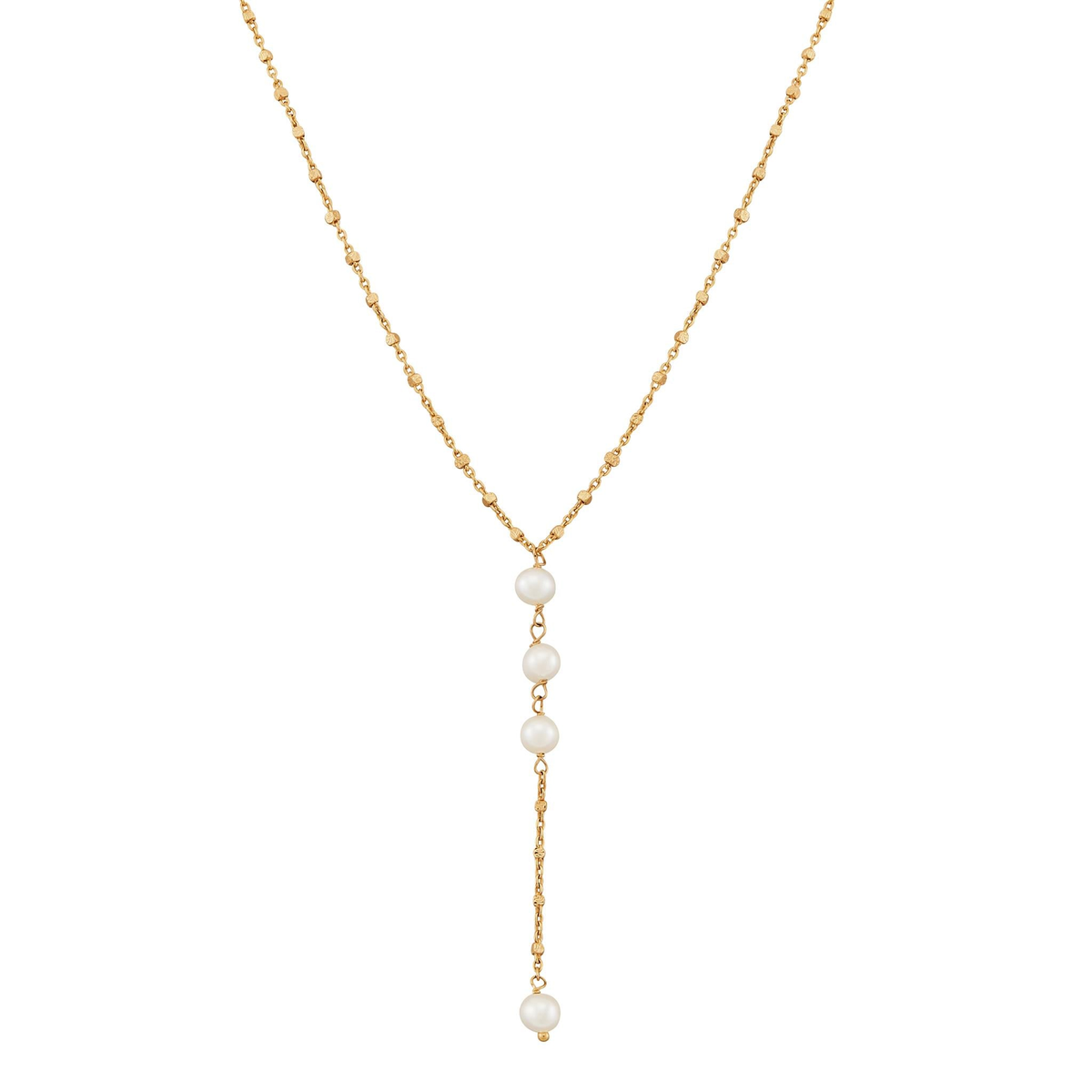 14Kt Yellow Gold Drop Pendant With mm Round Cultured Pearl