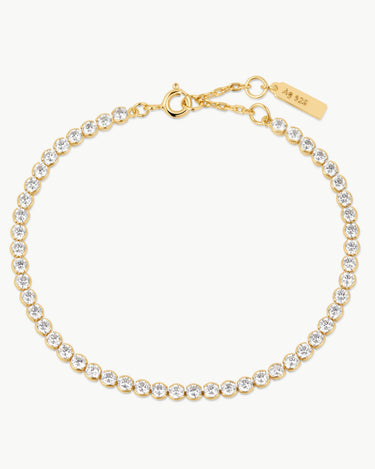 Ania Haie Bezel Set Bracelet in 14Kt Yellow Gold Overlay with 1.5mm Cubic Zirconia (6.5 with Extender)