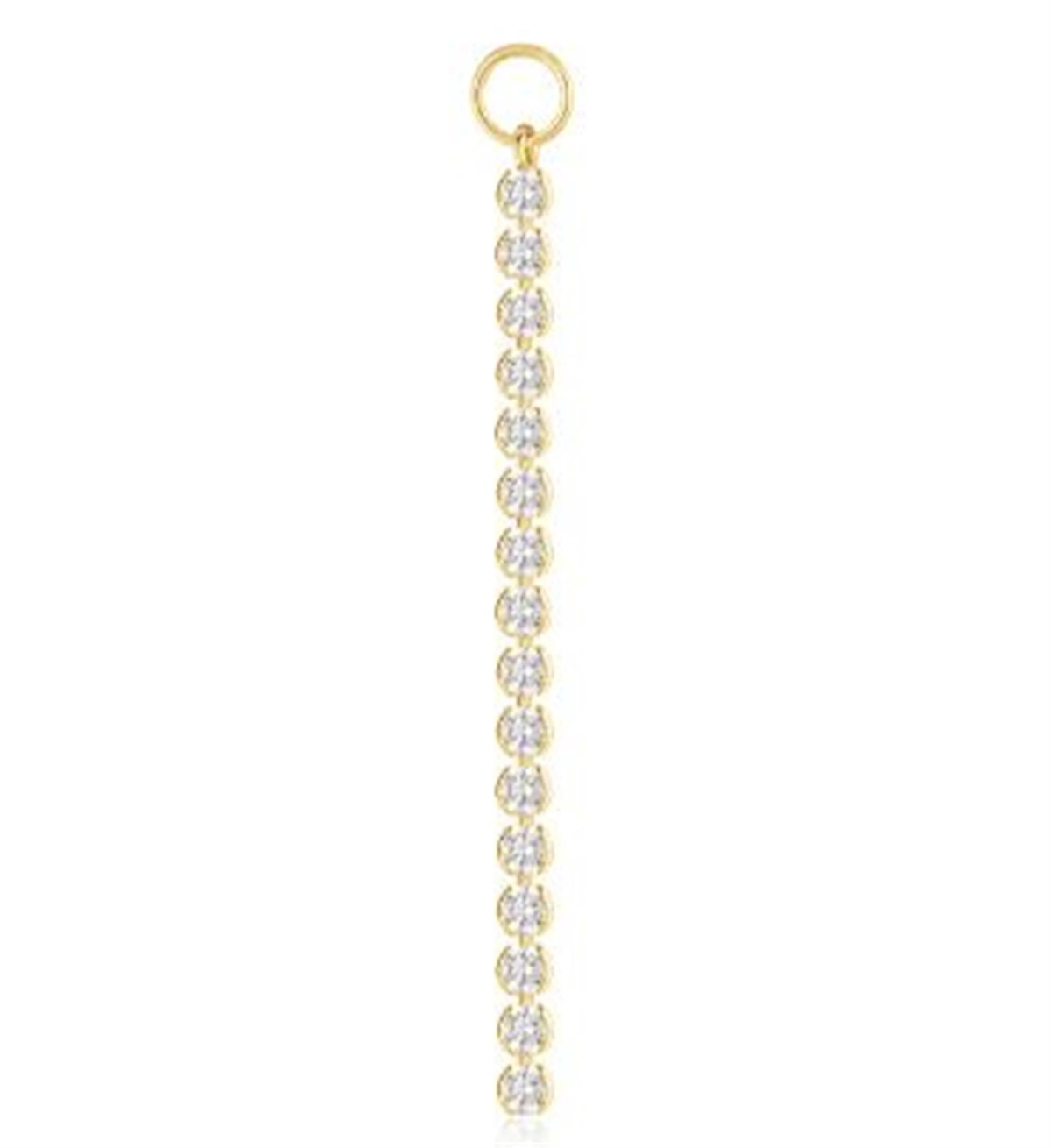 Ania Haie Bezel Set Earring Charm in 14Kt Yellow Gold Overlay with Cubic Zirconia