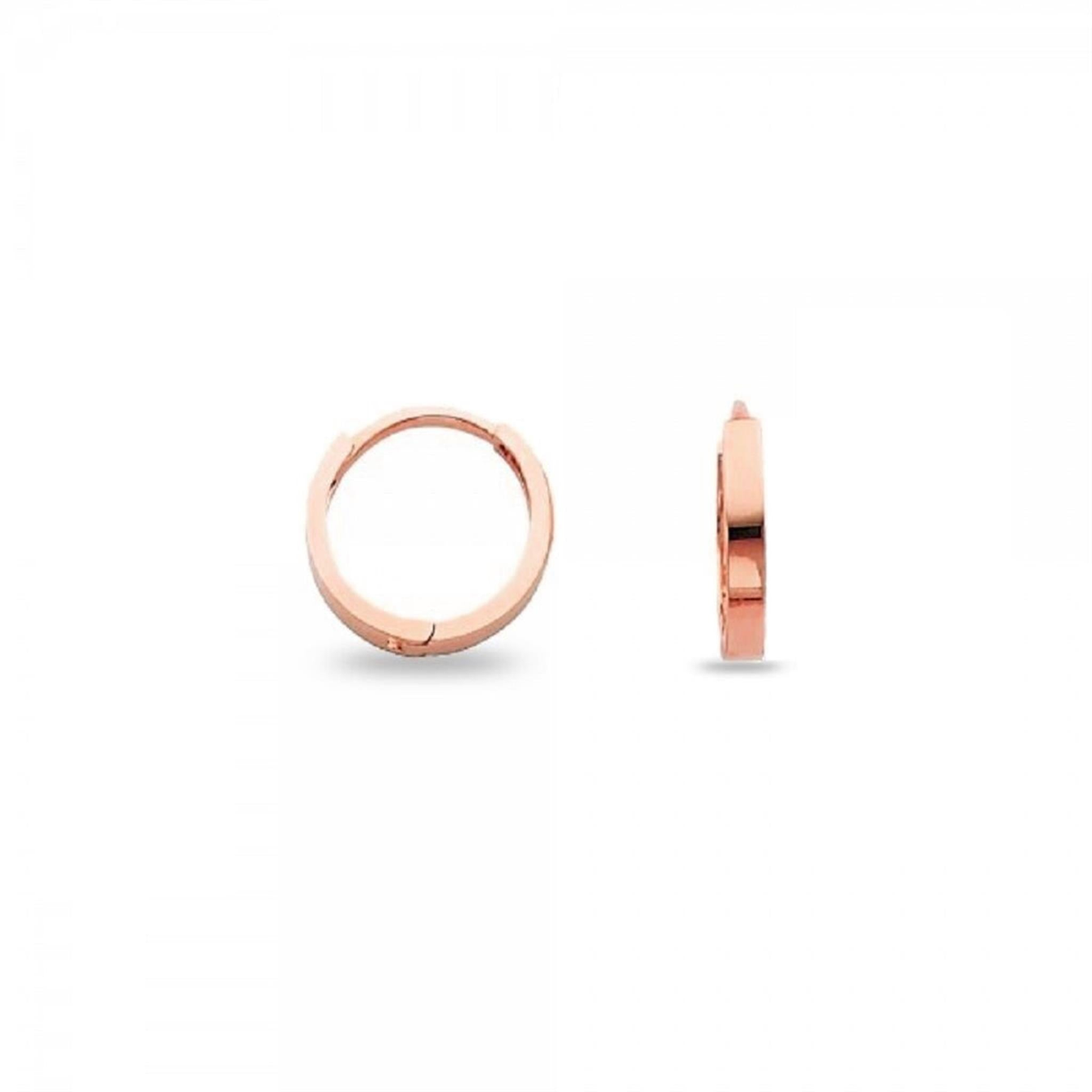 14Kt Rose Gold 14mm Round Hoop Earrings