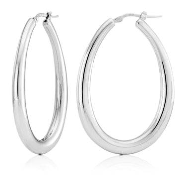Miss Mimi Sterling Silver Large Oval Hoop Earrings