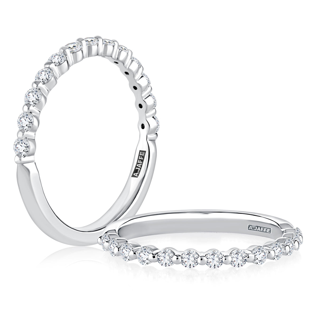 A.Jaffe Shared Prong 0.39cttw Diamond Anniversary Band in 14K White Gold