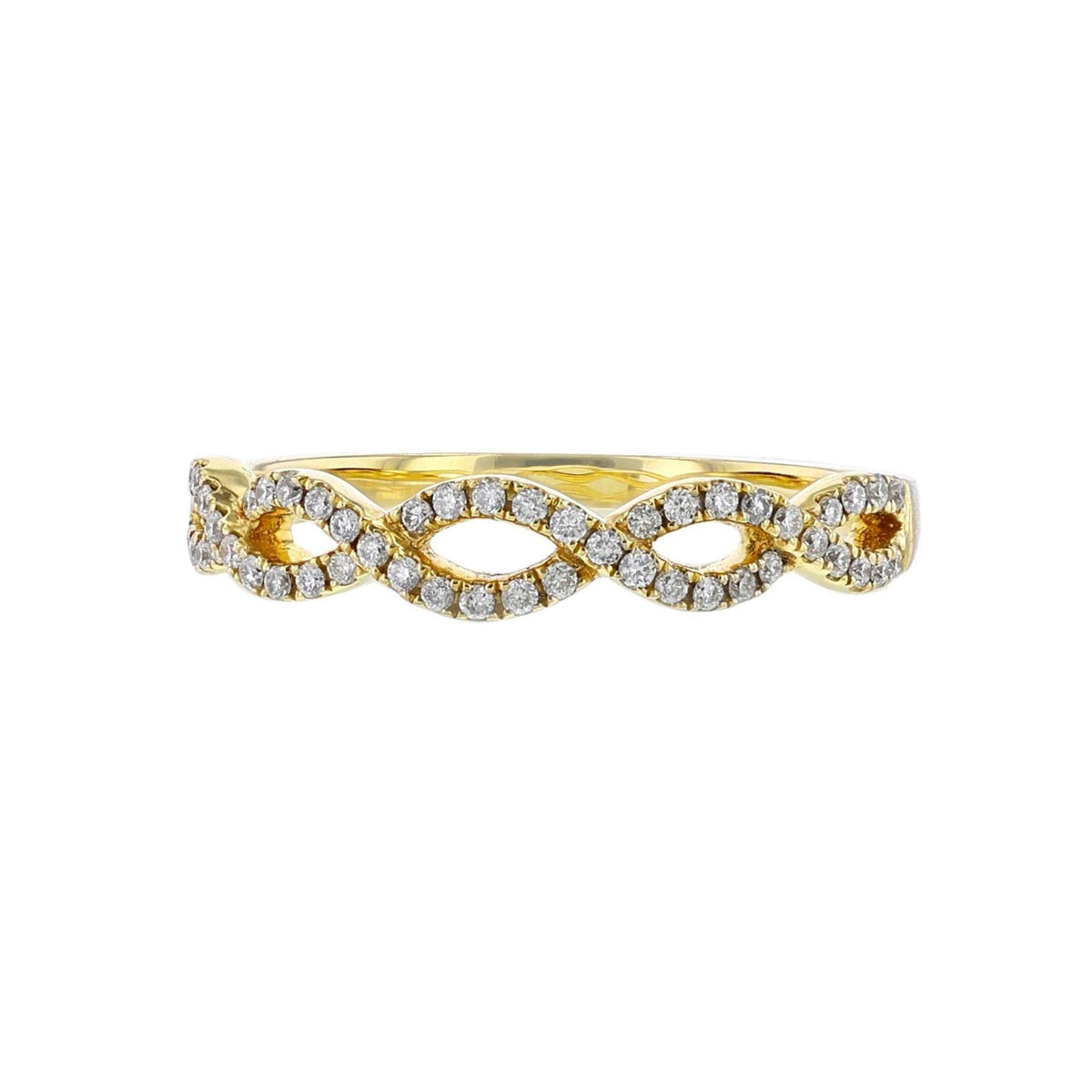 14Kt Yellow Gold Prong Set Wedding Ring With 0.27cttw Natural Diamonds