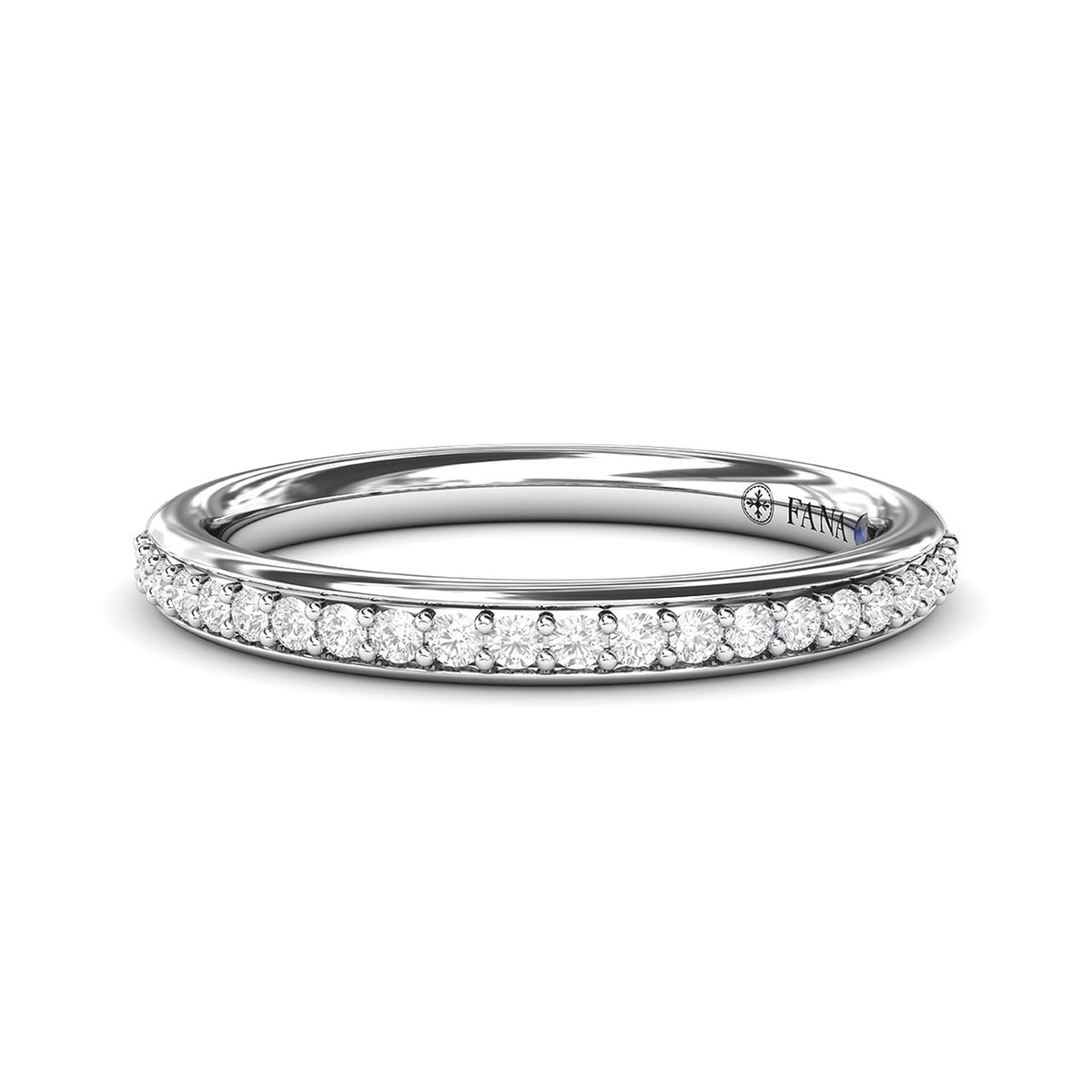 14Kt White Gold Channel Set Wedding Ring With 0.20cttw Natural Diamonds