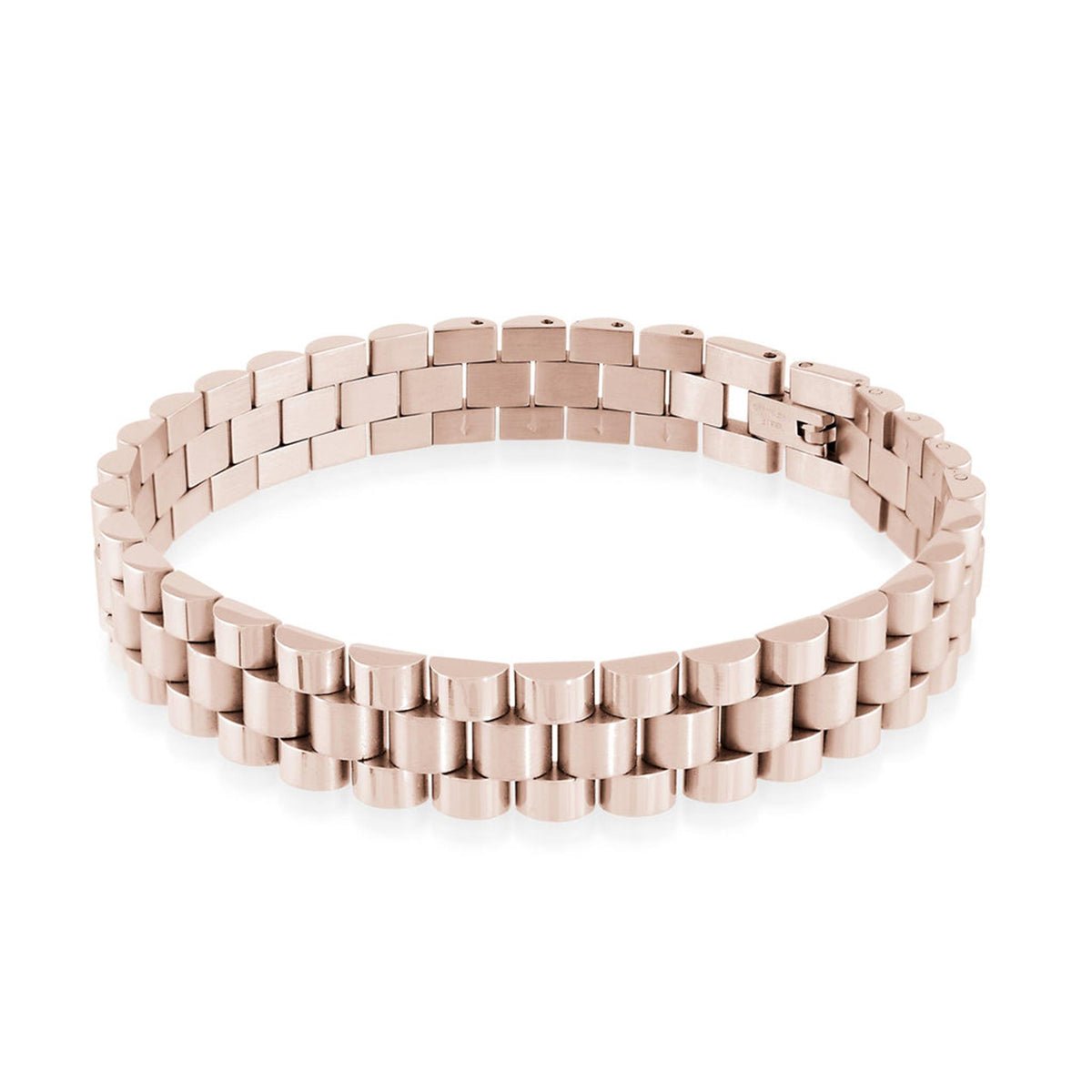 Italgem Stainless Steel Rose Gold IP Plated Watch Band Bracelet