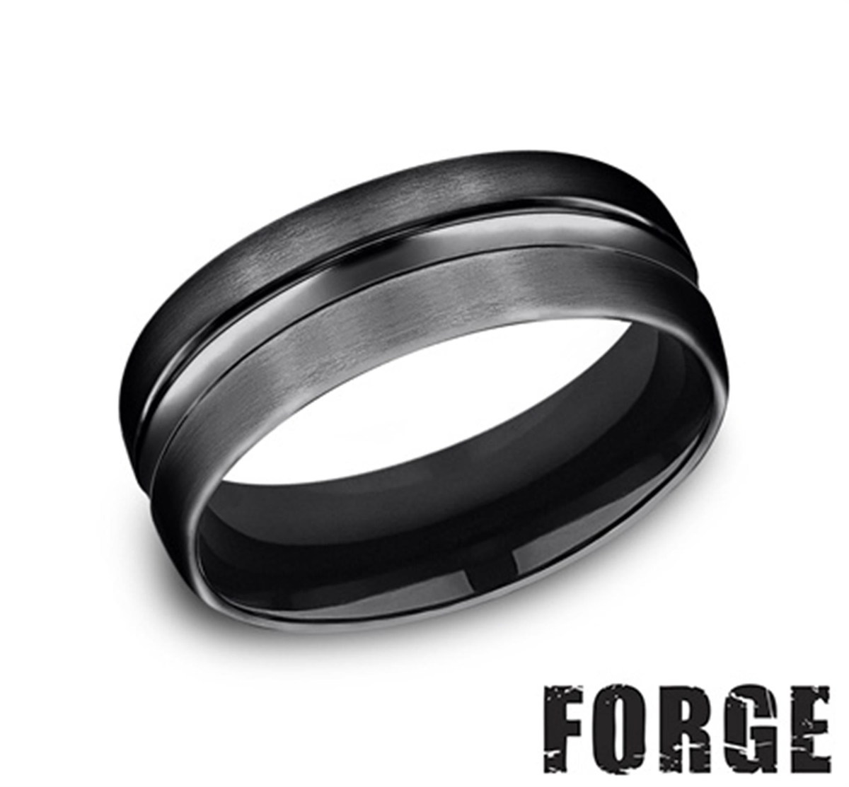 Titanium Black Engraved Wedding Band