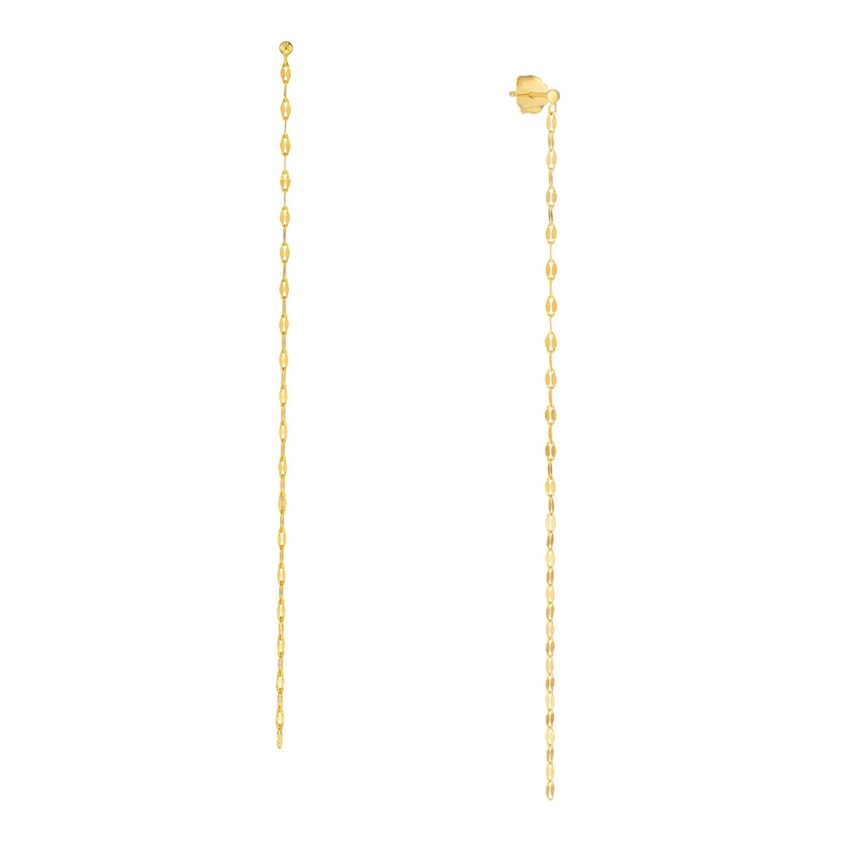 14Kt Yellow Gold Hammered Frzentina Dangle Earrings