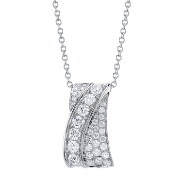 Shy Creation 14Kt White Gold 0.94cttw Diamond Wrap Pendant