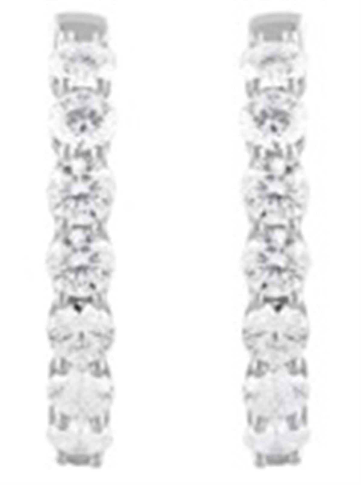 14Kt White Gold Oval Hoop Earrings With 8.00cttw Lab-Grown Diamonds