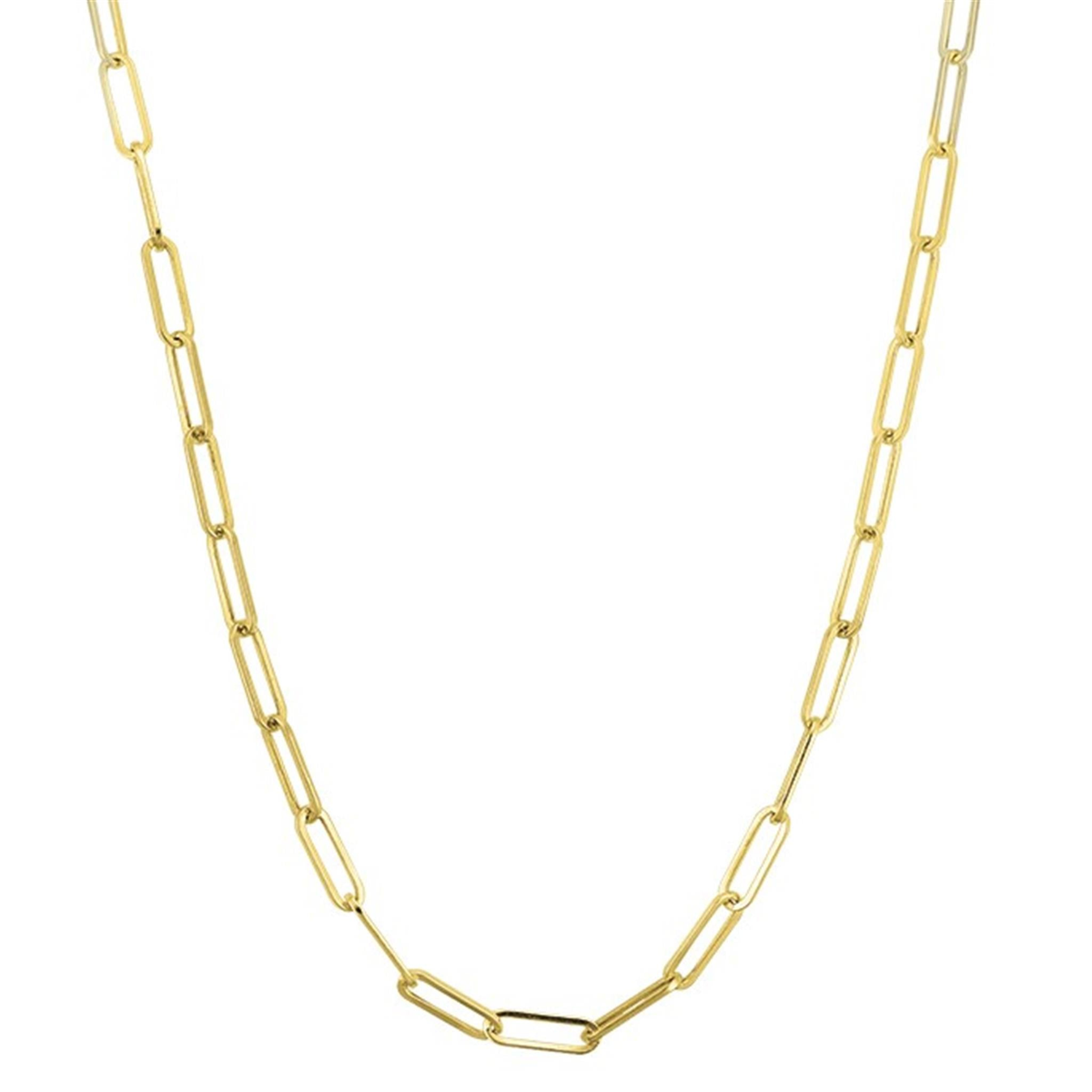 24" 14K Yellow Gold 3.2mm Paperclip Chain