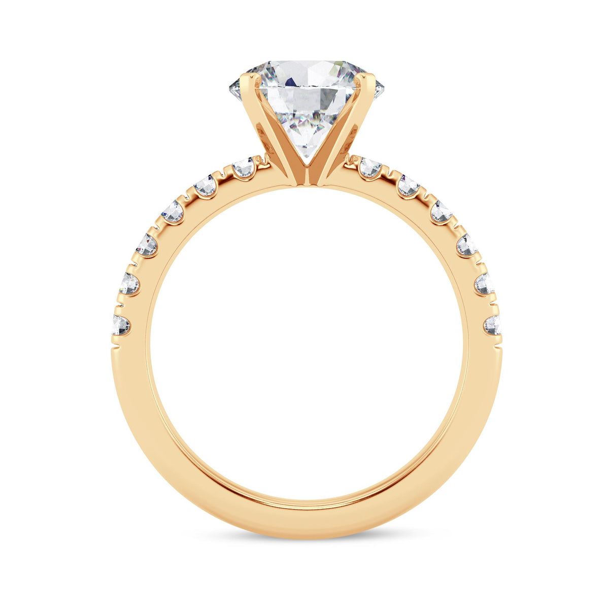 14Kt Yellow Gold 2.5mm Galaxy Mounting  Ring With 0.45cttw Natural Diamonds