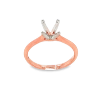 14Kt Rose Gold Knife Edge Solitaire Engagement Ring Mounting - Round Center Stone Sold Separately