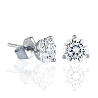 Fire & Ice Ideal Cut Natural Diamond Stud Earrings
