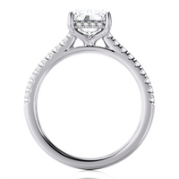 Lasker's Big Rocks Collection Hidden Halo Ring in 14Kt White Gold with Lab Grown Center Diamond