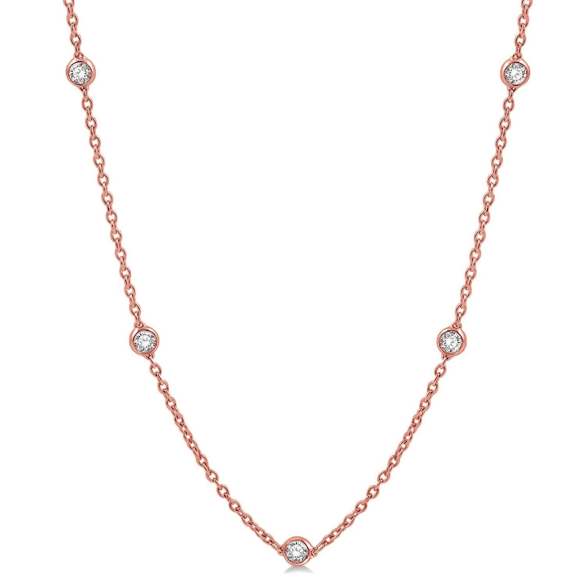 Milestone 14Kt Rose Gold Diamonds-By-The-Yard Necklace With .75cttw Natural Diamonds