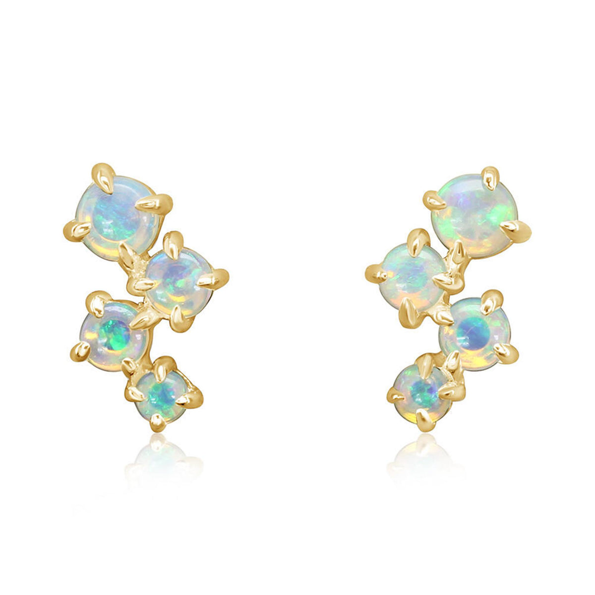 14Kt Yellow Gold Australian Opal Earrings