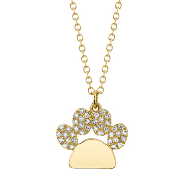 Shy Creation 14Kt Yellow Gold 0.09cttw Diamond Paw Pendant