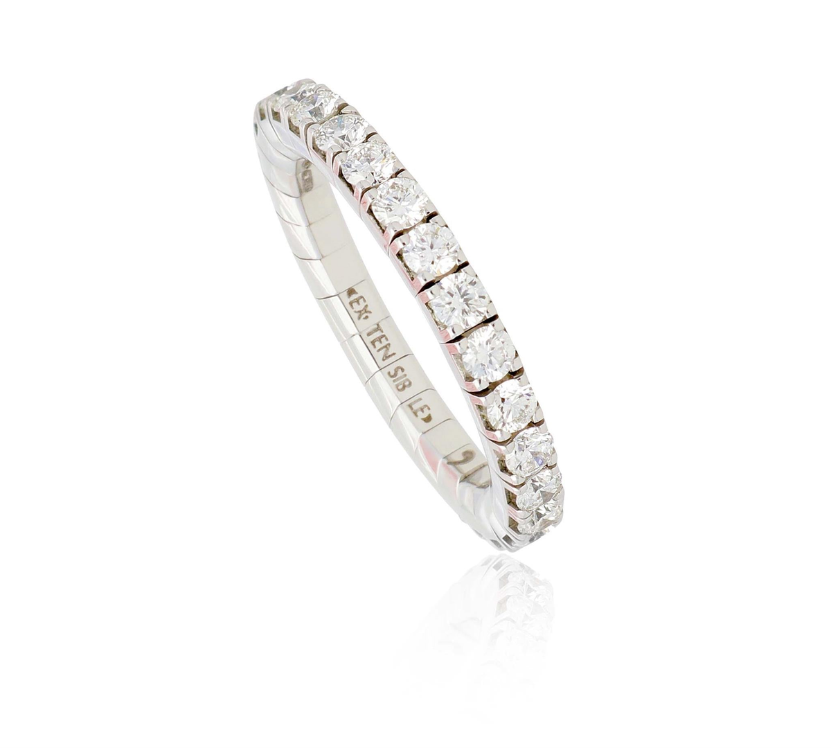 Roberto Demeglio 18Kt White Gold Extensible Eternity Ring With 1.28cttw Round Natural Diamonds