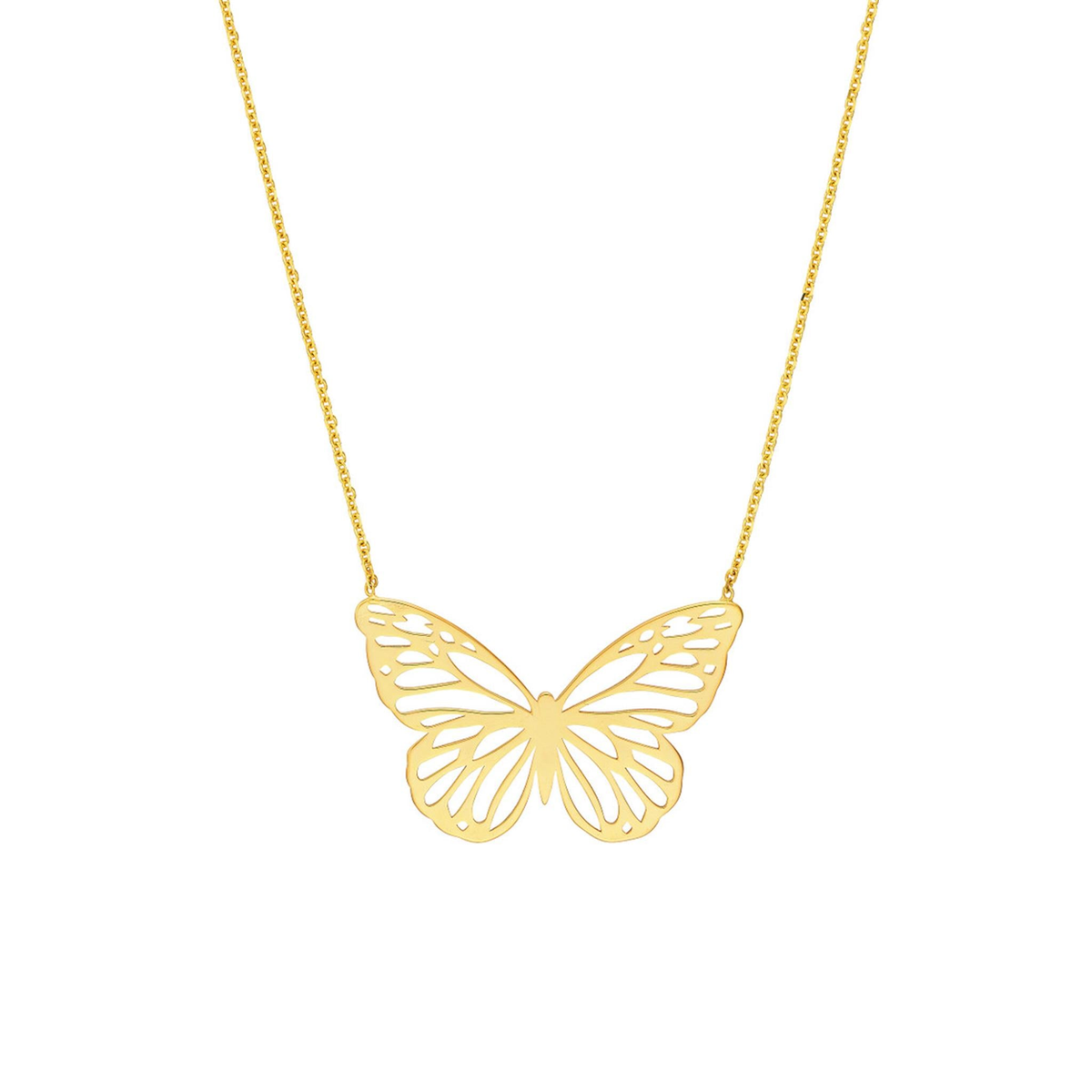 14K Yellow Gold Butterfly Pendant