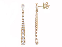 14Kt Yellow Gold Dangle Earrings 1.10cttw Natural Diamonds