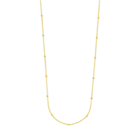 36" 14K Yellow Gold Beaded Station Chain