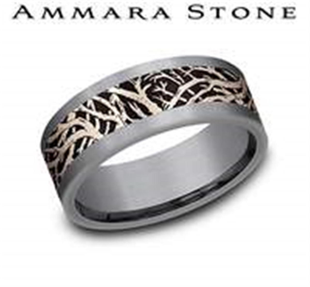 Tantalum  14Kt Gray  Rose Ammara Stone Band