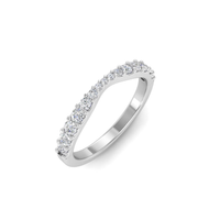 14Kt White Gold Inside Curved Wedding Band