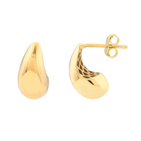 14Kt Yellow Gold Small Teardrop Dome Earrings