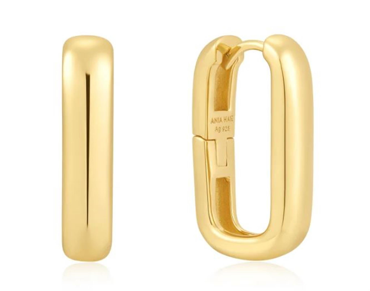 Ania Haie Gold Overlay Yellow Gold Oval Hoop Earrings